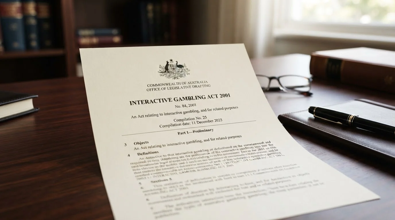 Australian government document with Interactive Gambling Act title visible