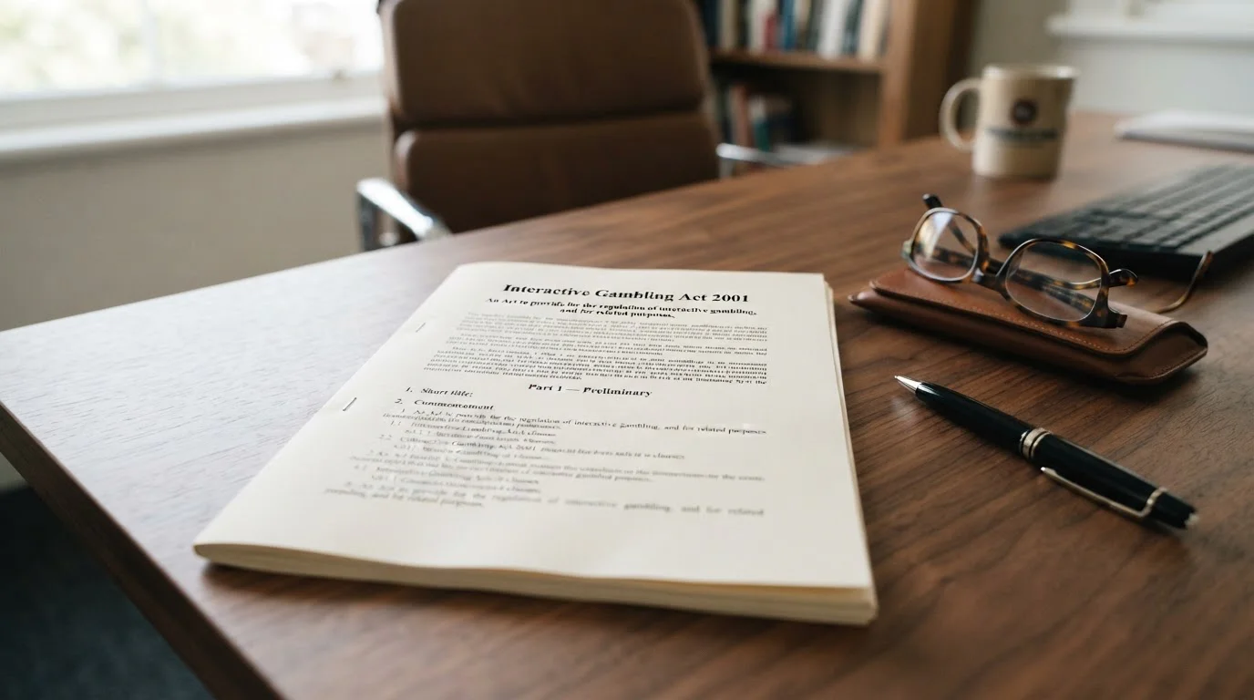 Document showing Interactive Gambling Act 2001 legal text excerpt