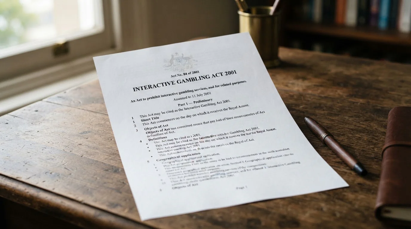 Document showing Interactive Gambling Act 2001 with Australian government seal