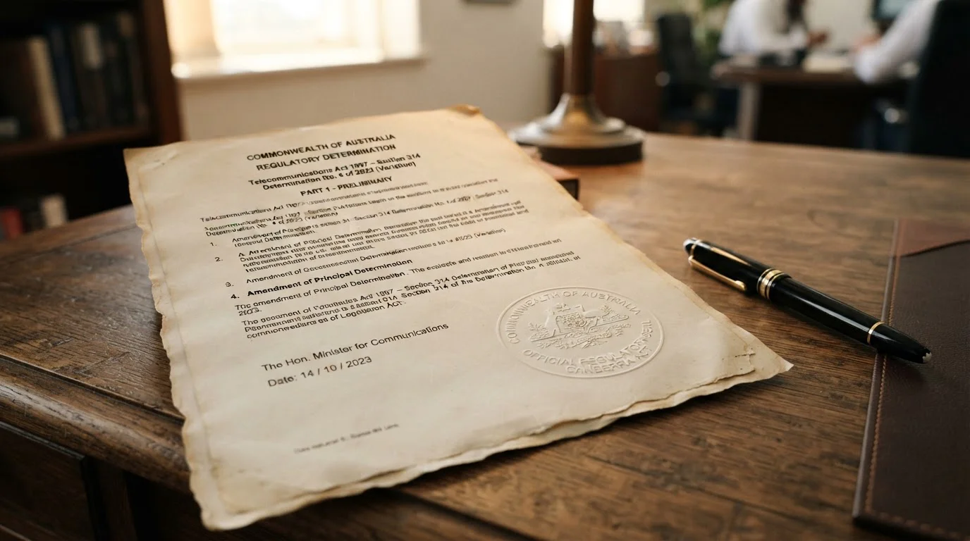 Official legal document with ACMA seal and Australian gambling regulations