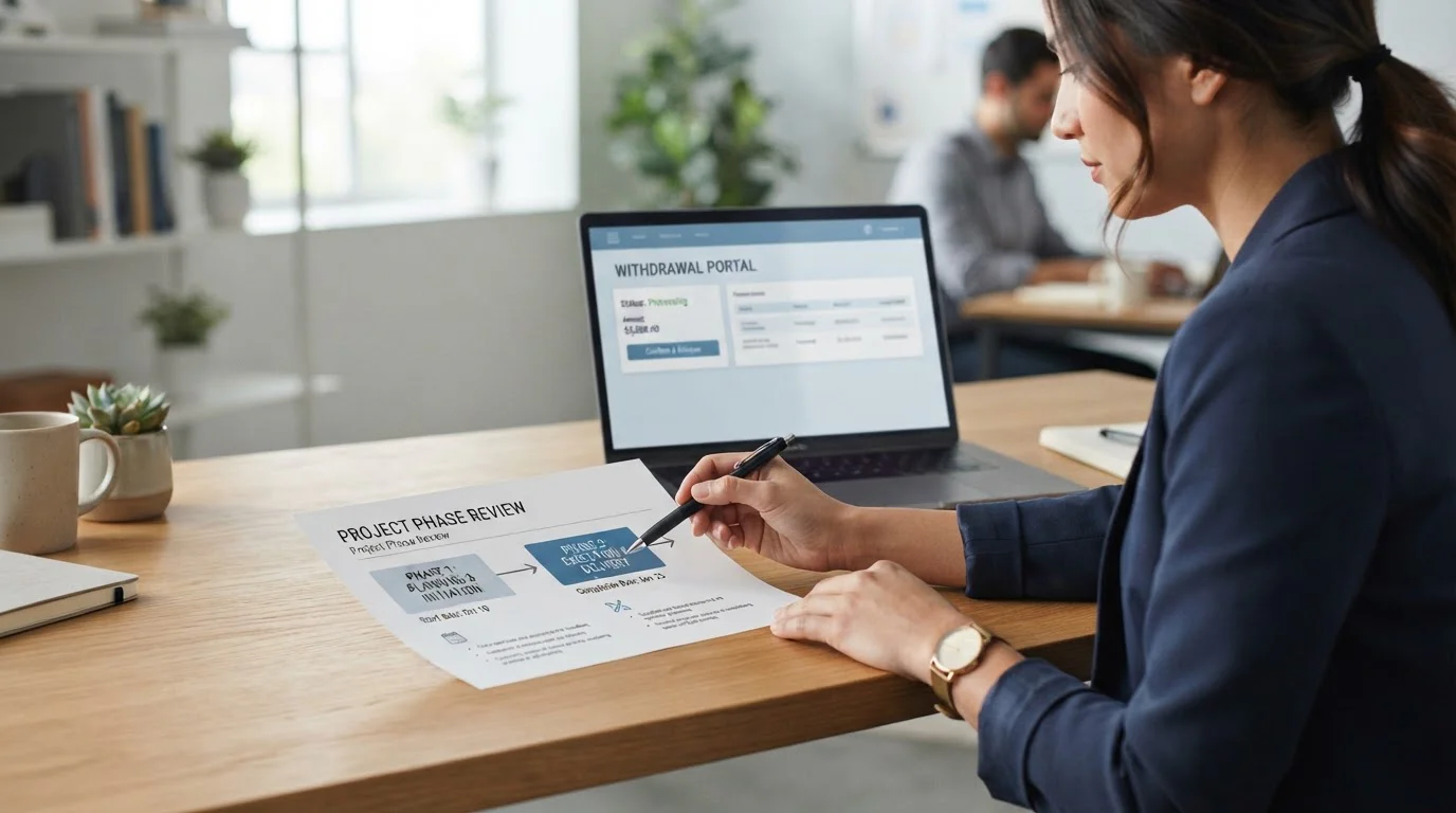 Casino withdrawal approval process showing KYC verification and payment settlement stages