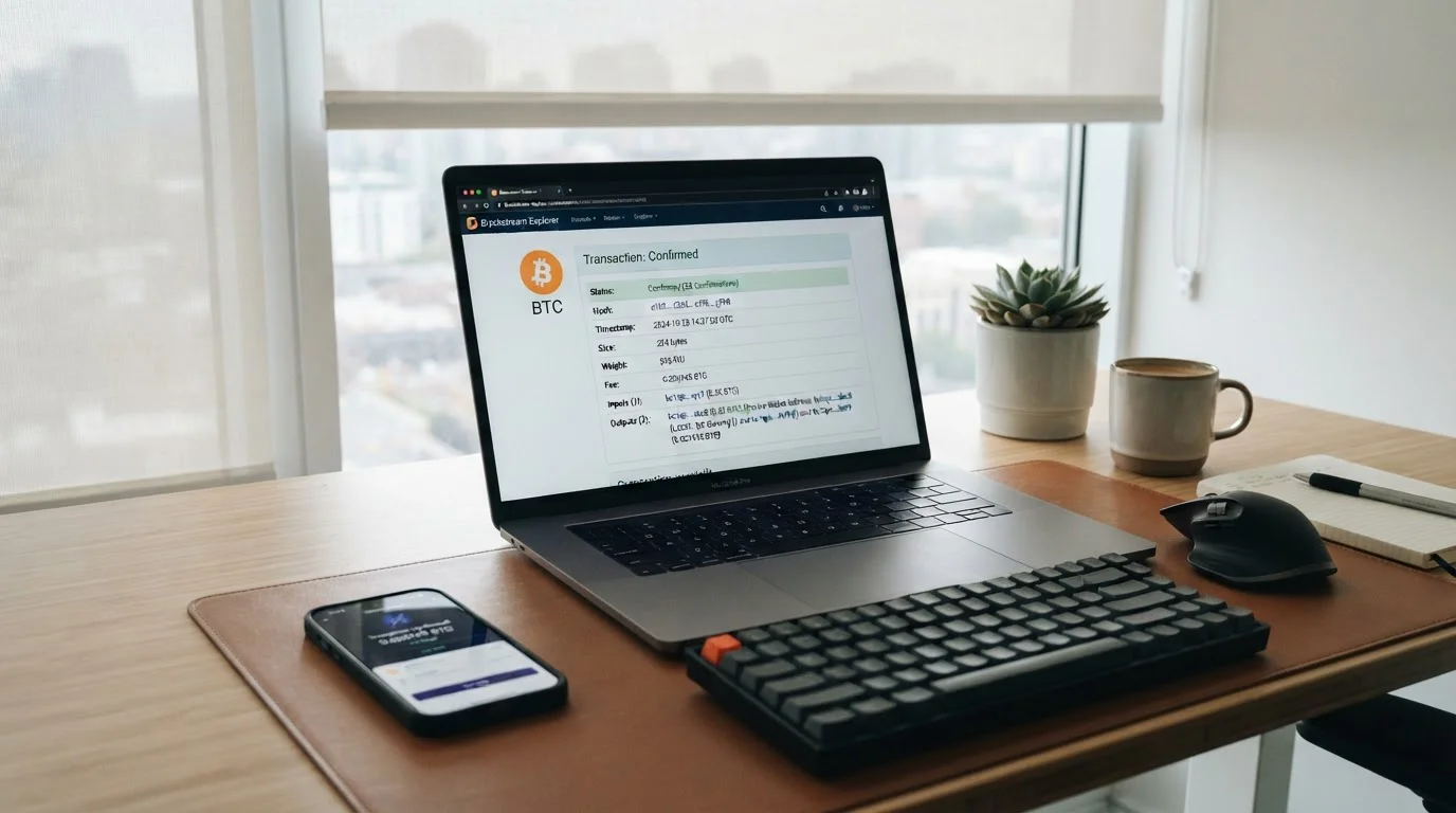 Bitcoin transaction confirmation on blockchain with casino wallet address