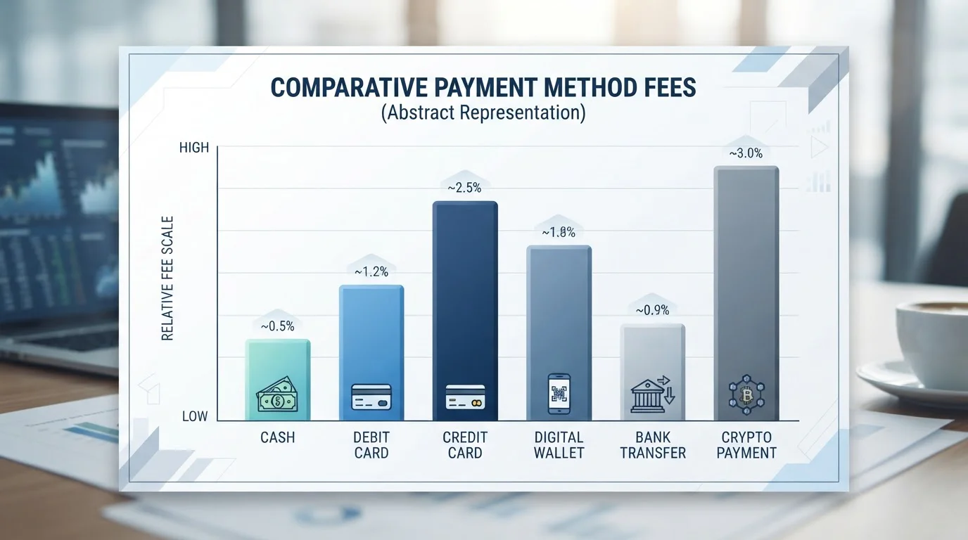 Comparison chart showing currency conversion fees across e-wallet providers