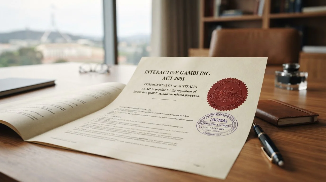 Australian Interactive Gambling Act legal document with regulatory stamp