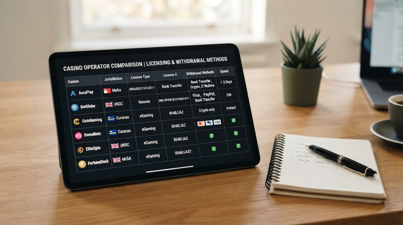 Comparison of offshore casino licenses and withdrawal methods for Australian players