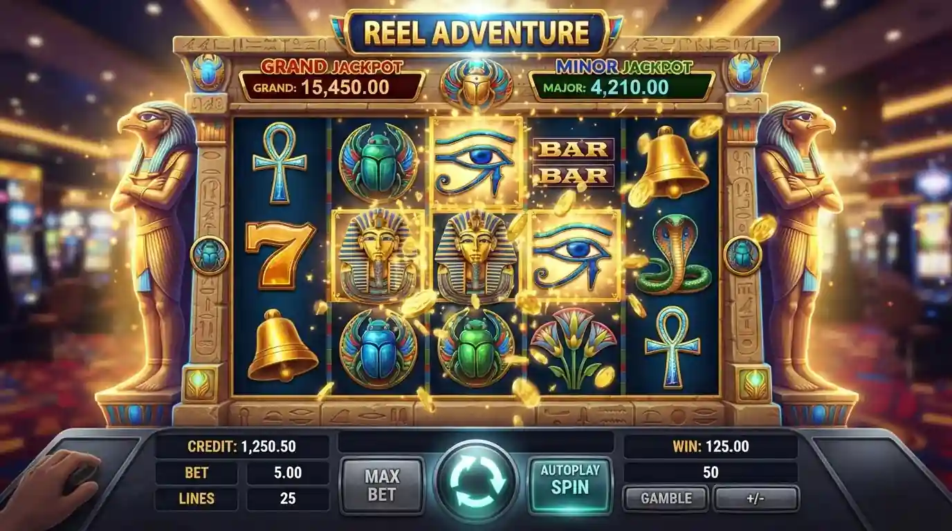 RTG pokies reels showing classic Australian-facing offshore casino game selection