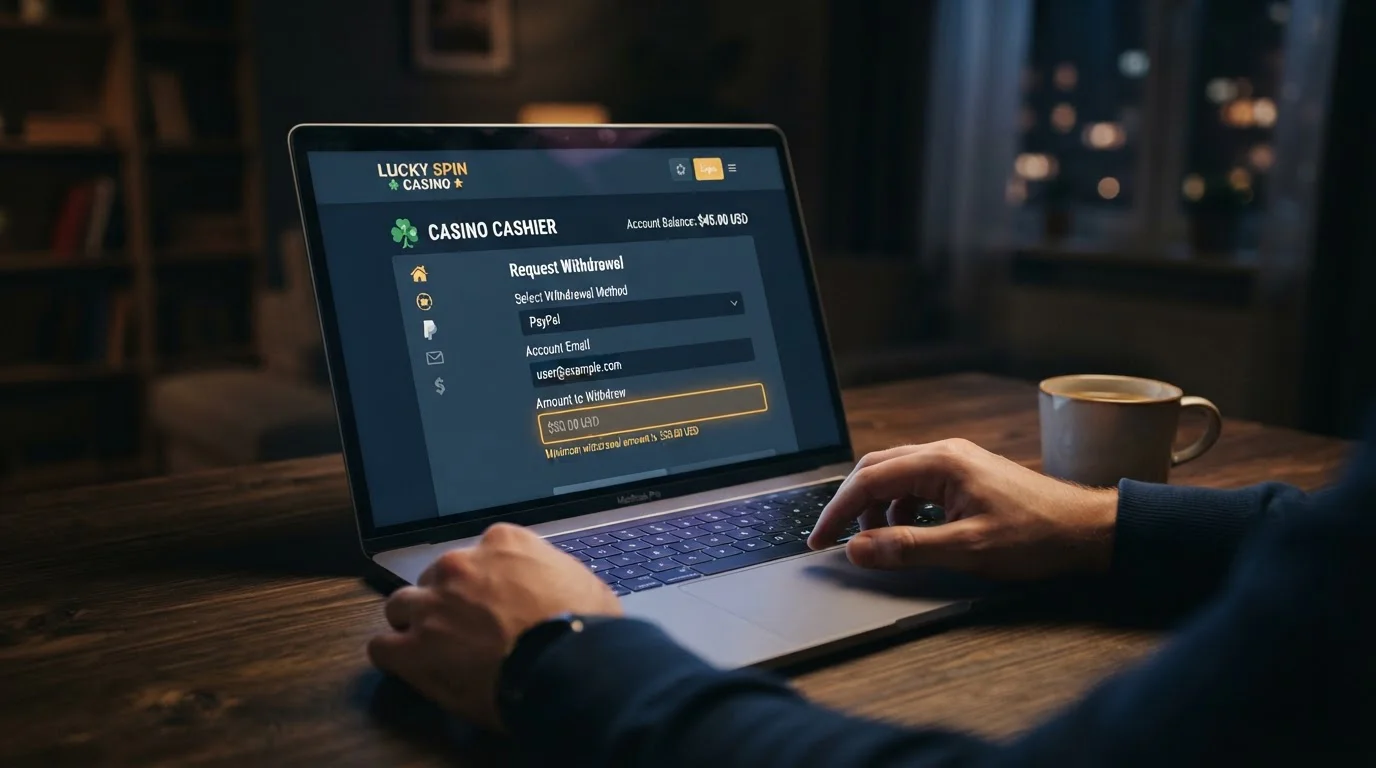 Withdrawal request screen showing fifty dollar minimum cashout threshold